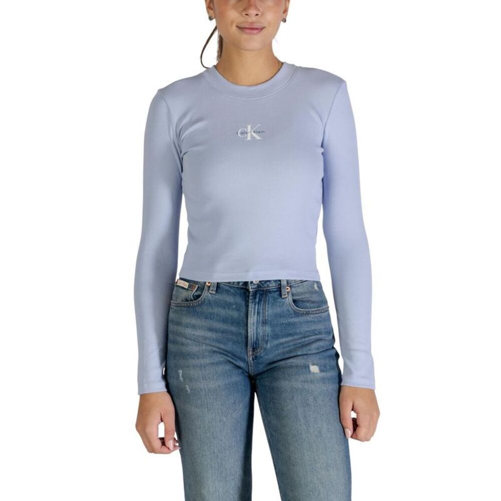 Calvin Klein Jeans Blue Cotton Long Sleeve Women's T-Shirt